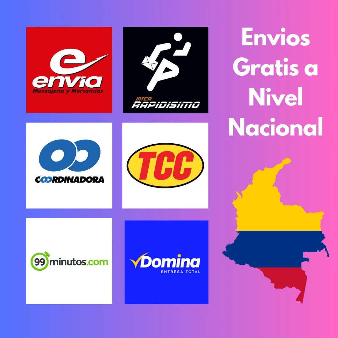 Envíos gratis a nivel nacional con Envia, Interrapidísimo, Coordinadora, TCC, 99minutos y Domina